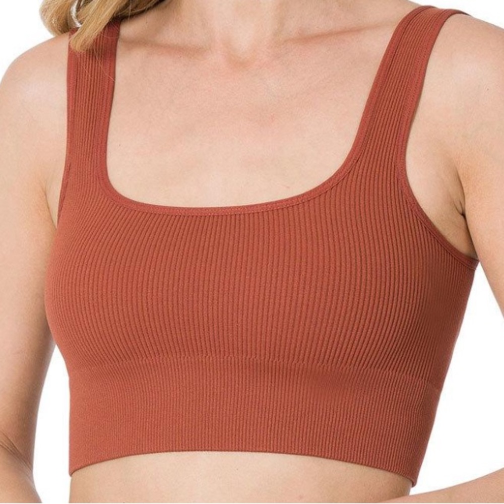 RIBBED SQUARE NECK CROP new